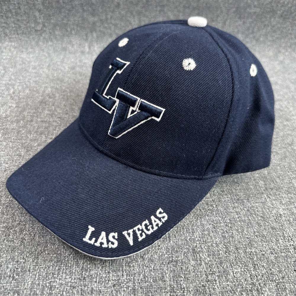 Las Vegas LV Snapback Hat Navy Blue Embroidered Cap Adjustable